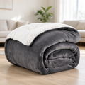 Double-Sided Sherpa Fleece Throw Blanket, Reversible Warm Flannel Sherpa Blanket | COZORVEL
