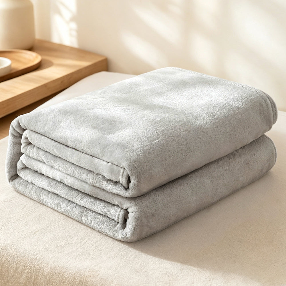 Thick Solid Color Flannel Blanket for Sofa Naps Home Decor | COZORVEL
