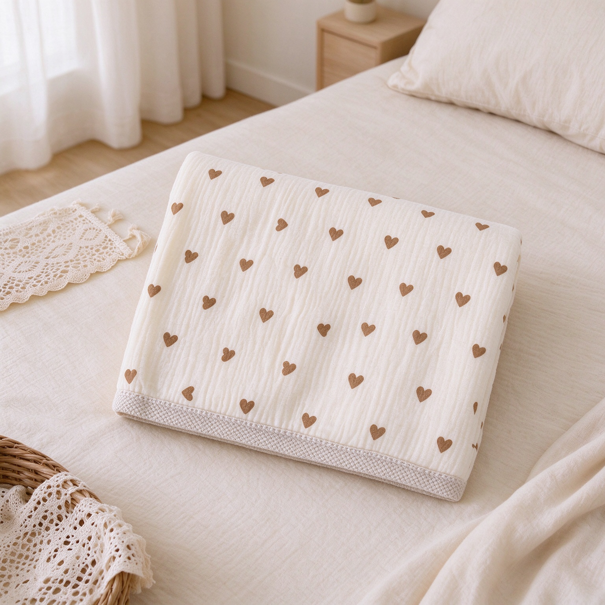 Double Layer Soft Cotton Baby Muslin Fleece Blanket | COZORVEL