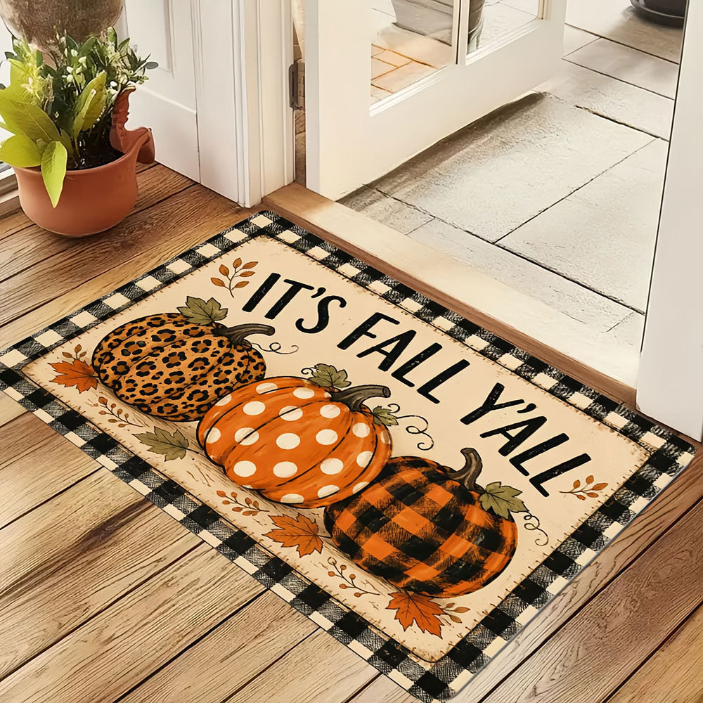 Halloween & Fall Festive Entrance Doormat Non-Slip Washable Indoor Floor Mat| COZORVEL