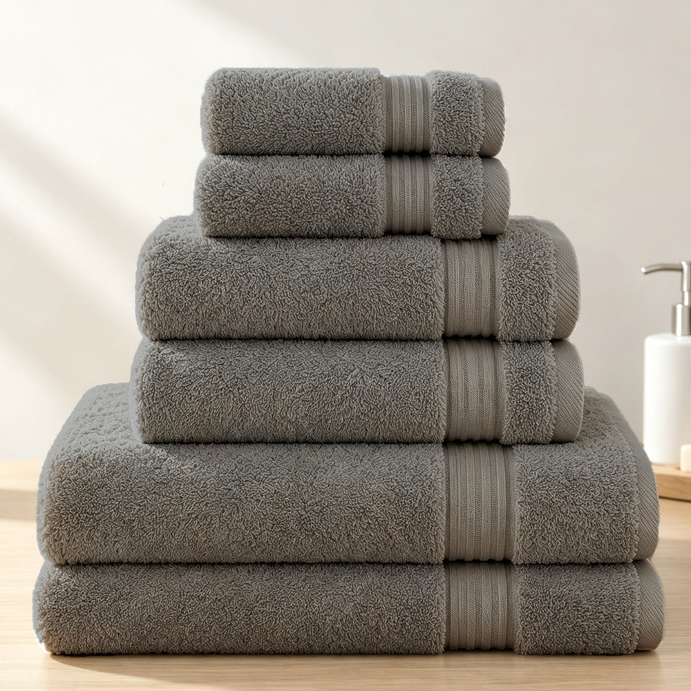 100% Cotton Bath Towel Set, 6 Piece Towel Set, Soft Absorbent Quick Dry| COZORVEL