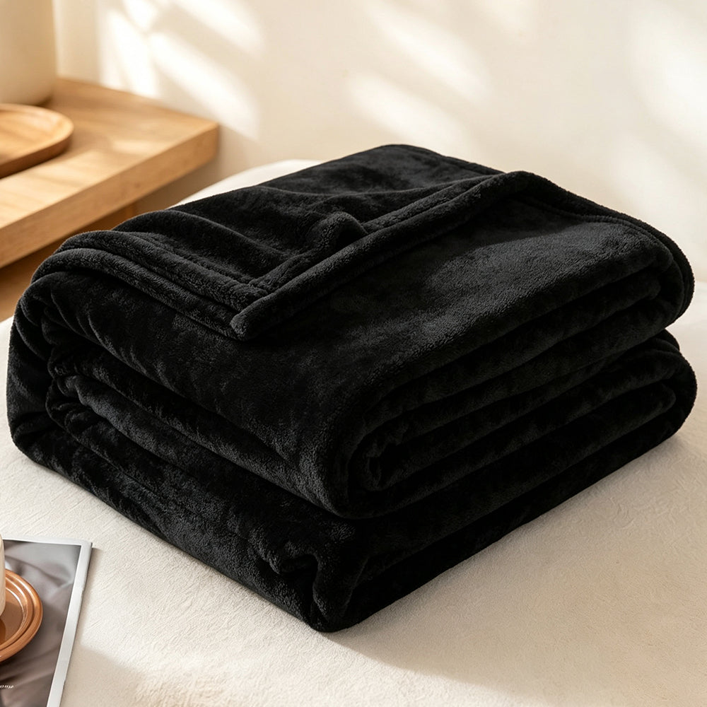 Thick Solid Color Flannel Blanket for Sofa Naps Home Decor | COZORVEL