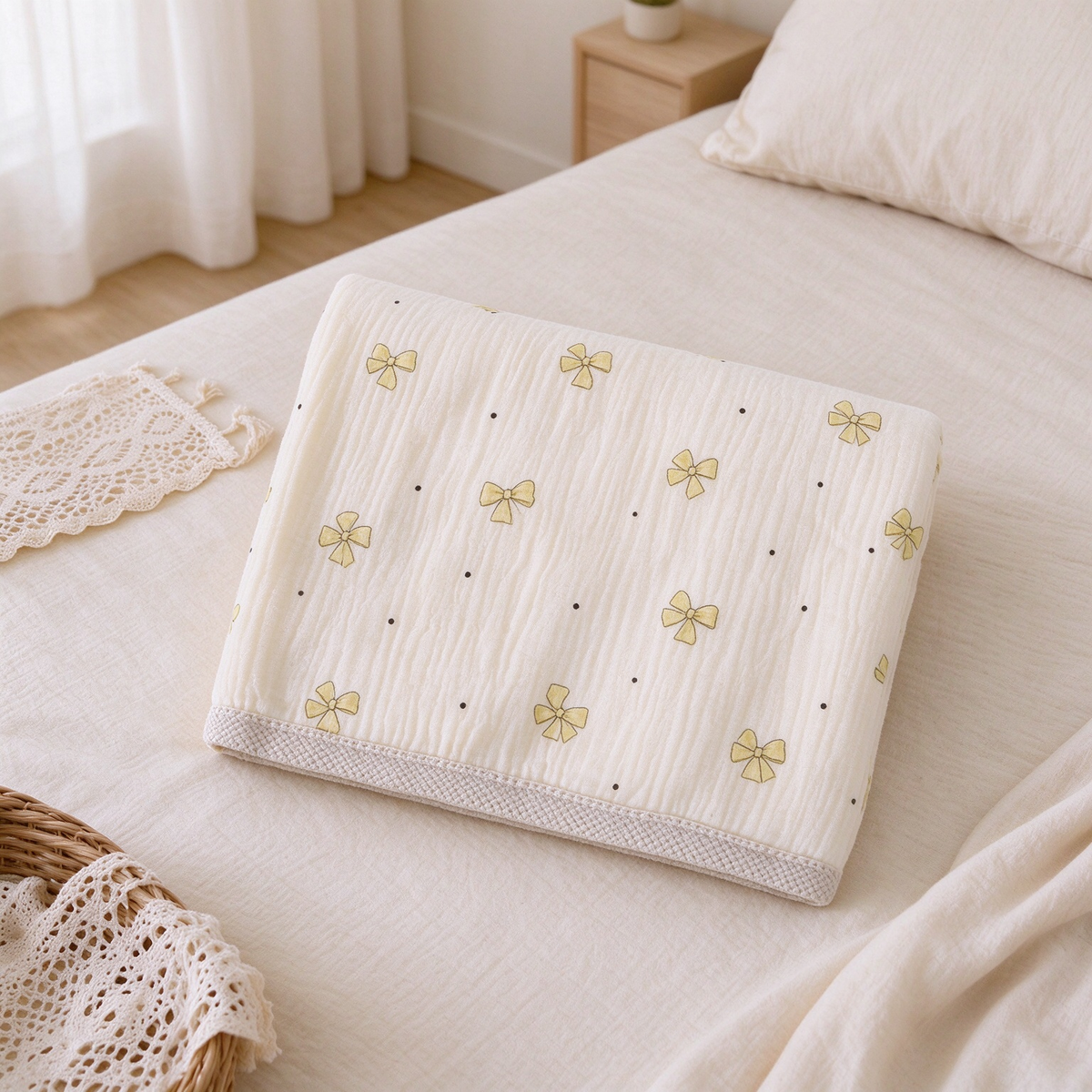 Double Layer Soft Cotton Baby Muslin Fleece Blanket | COZORVEL