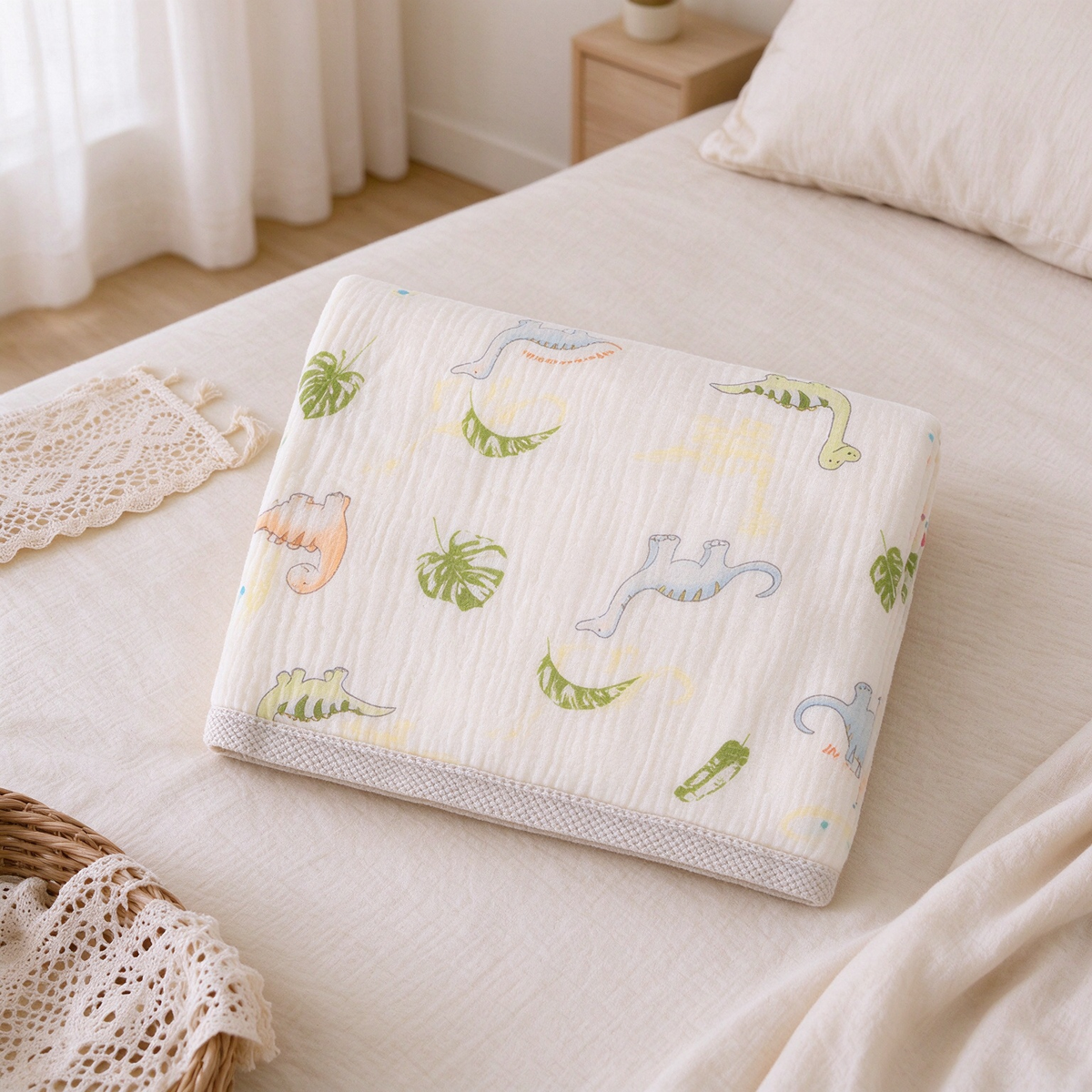 Double Layer Soft Cotton Baby Muslin Fleece Blanket | COZORVEL
