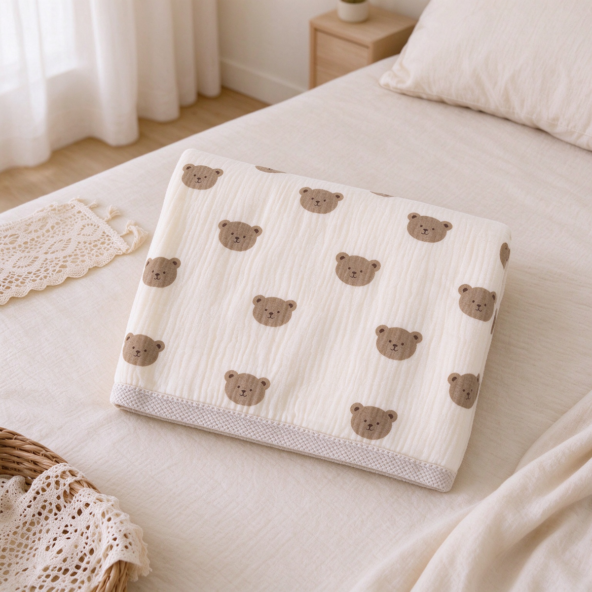 Double Layer Soft Cotton Baby Muslin Fleece Blanket | COZORVEL