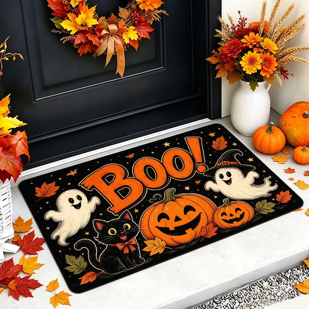 Halloween & Fall Festive Entrance Doormat Non-Slip Washable Indoor Floor Mat| COZORVEL