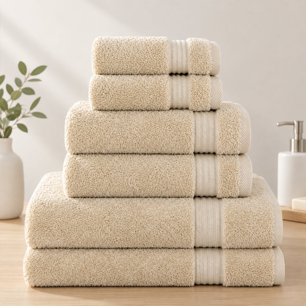100% Cotton Bath Towel Set, 6 Piece Towel Set, Soft Absorbent Quick Dry| COZORVEL