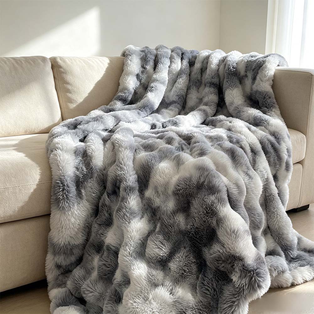 Cozy Faux Fur Throw Blanket for Couch, Fuzzy Soft Plush Blanket| COZORVEL
