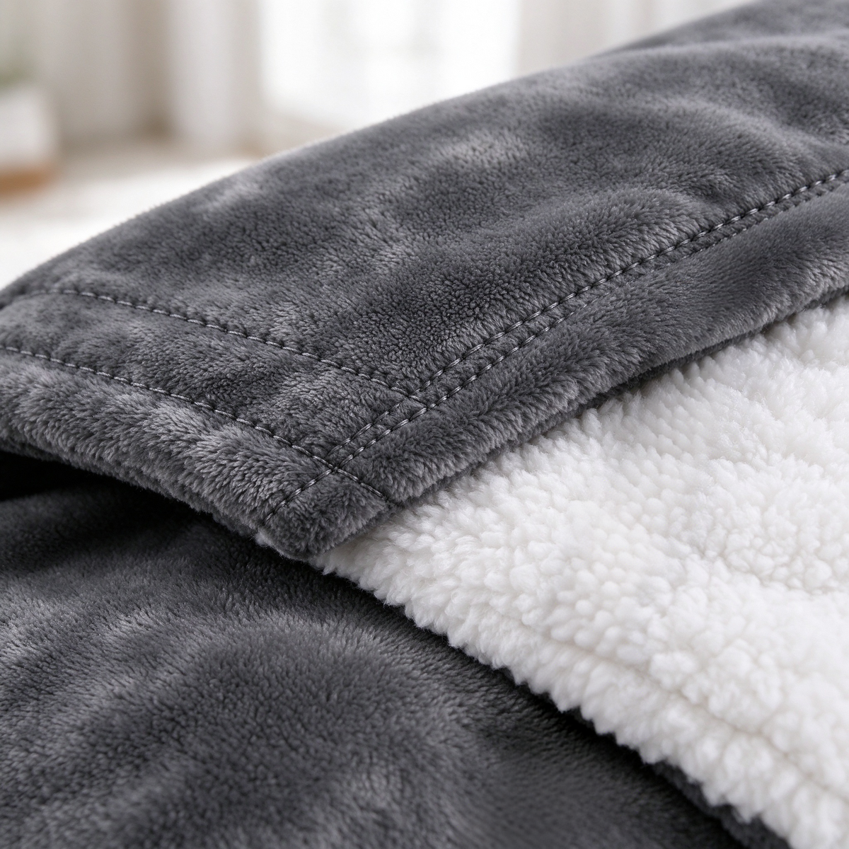 Double-Sided Sherpa Fleece Throw Blanket, Reversible Warm Flannel Sherpa Blanket | COZORVEL