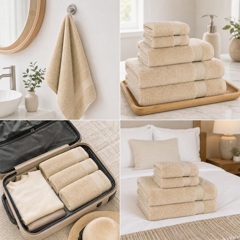 100% Cotton Bath Towel Set, 6 Piece Towel Set, Soft Absorbent Quick Dry| COZORVEL