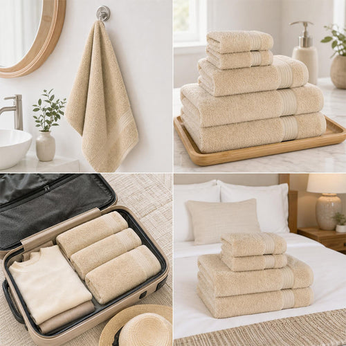 100% Cotton Bath Towel Set, 6 Piece Towel Set, Soft Absorbent Quick Dry| COZORVEL