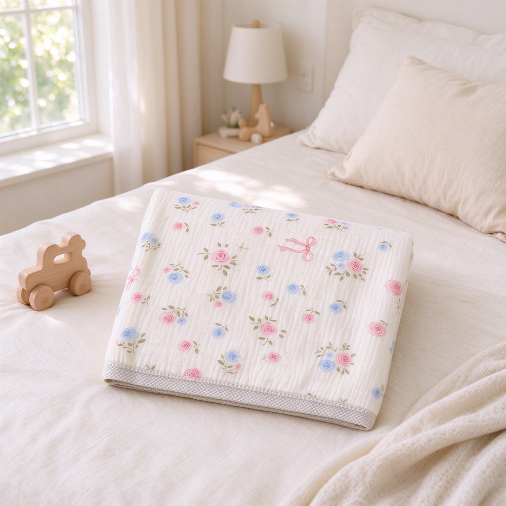 Double Layer Soft Cotton Baby Muslin Fleece Blanket | COZORVEL