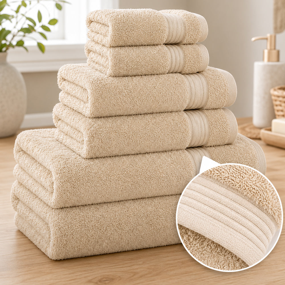 100% Cotton Bath Towel Set, 6 Piece Towel Set, Soft Absorbent Quick Dry| COZORVEL