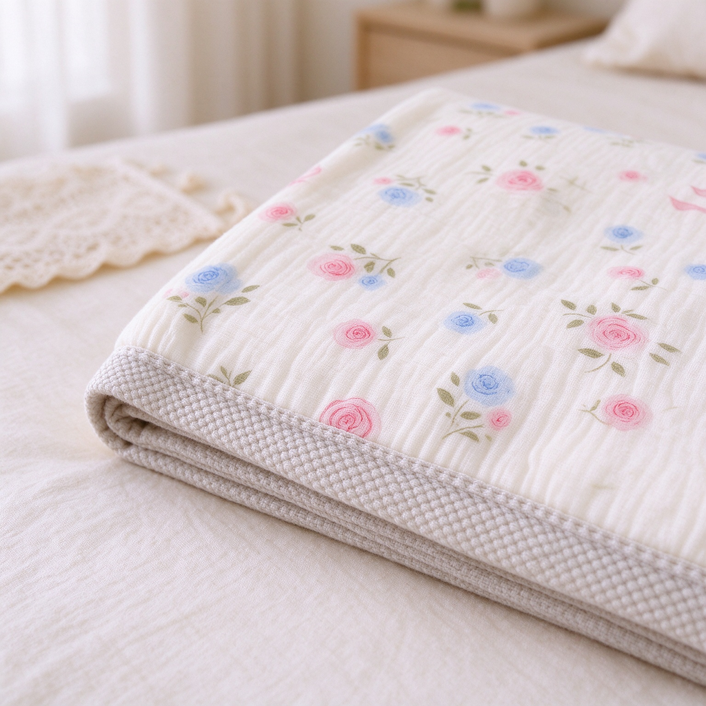 Double Layer Soft Cotton Baby Muslin Fleece Blanket | COZORVEL
