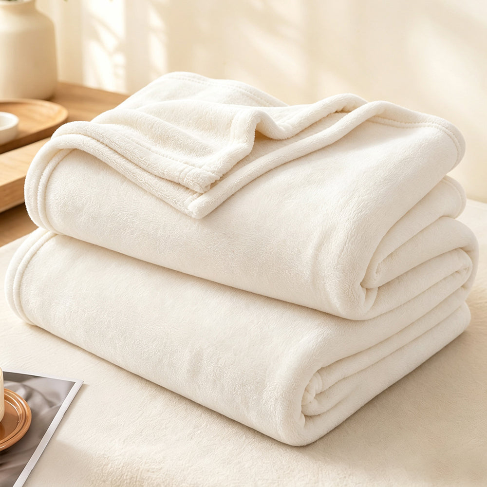 Thick Solid Color Flannel Blanket for Sofa Naps Home Decor | COZORVEL
