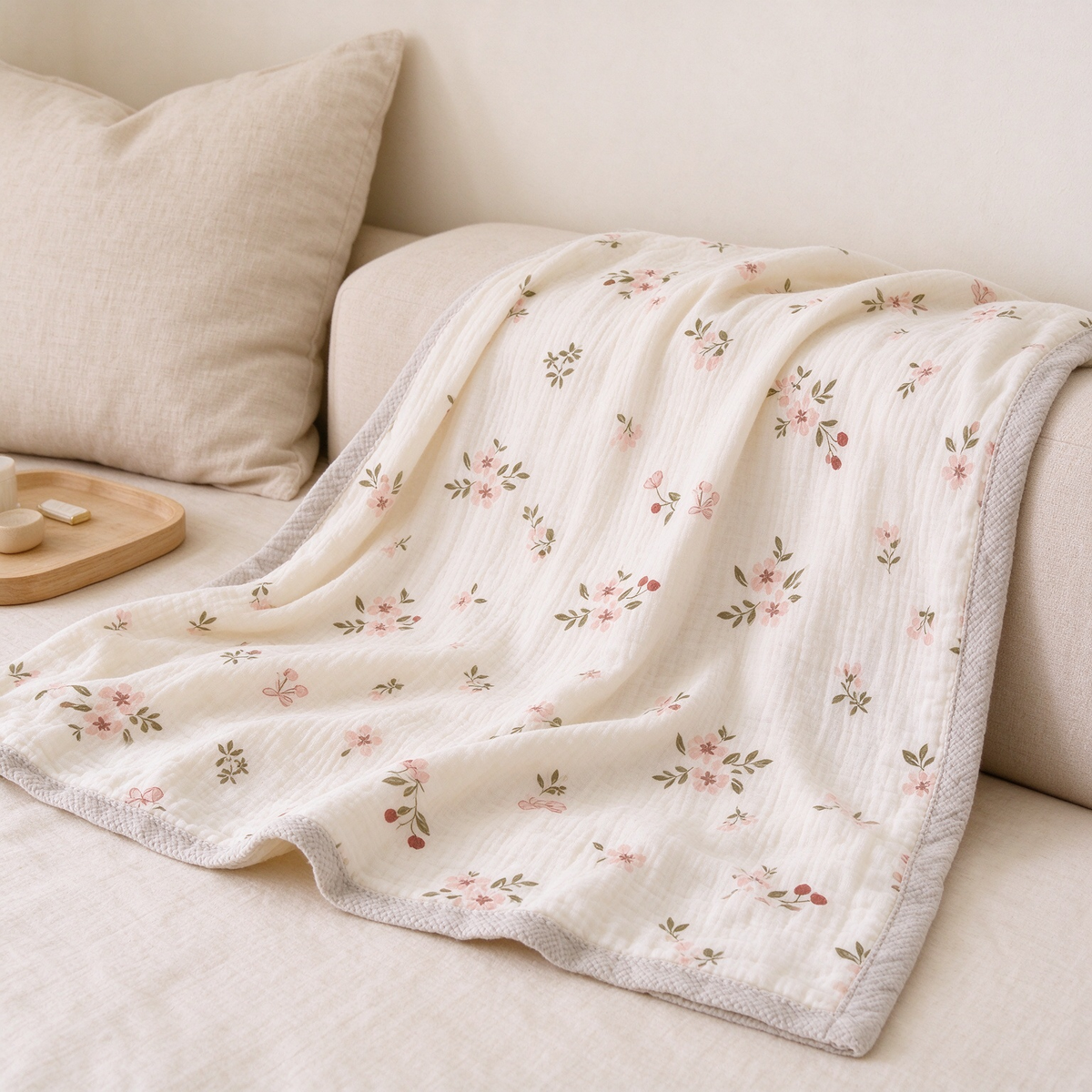 Double Layer Soft Cotton Baby Muslin Fleece Blanket | COZORVEL