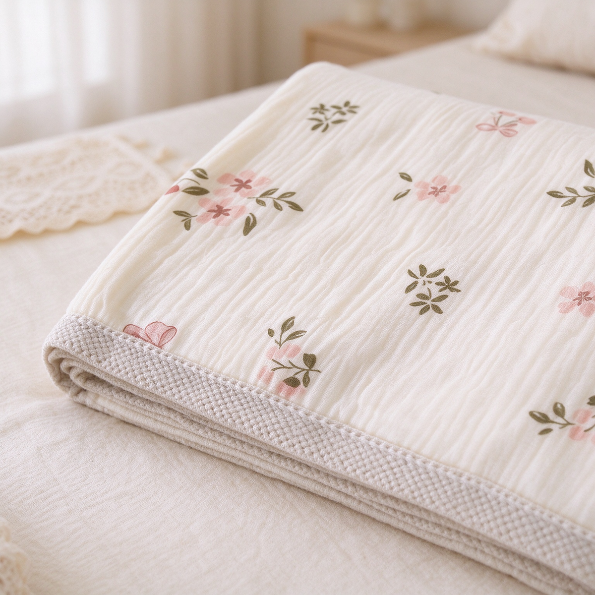 Double Layer Soft Cotton Baby Muslin Fleece Blanket | COZORVEL