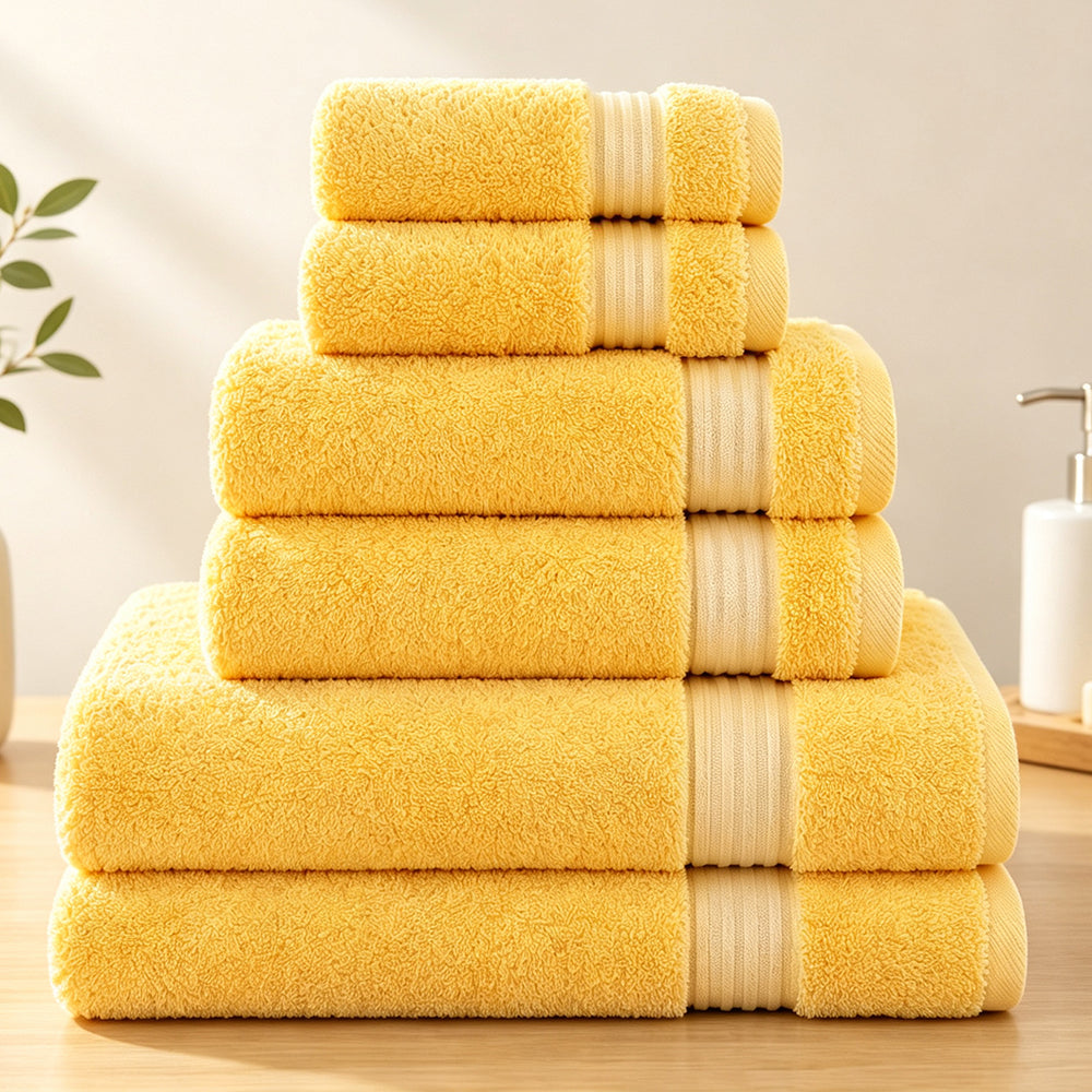 100% Cotton Bath Towel Set, 6 Piece Towel Set, Soft Absorbent Quick Dry| COZORVEL