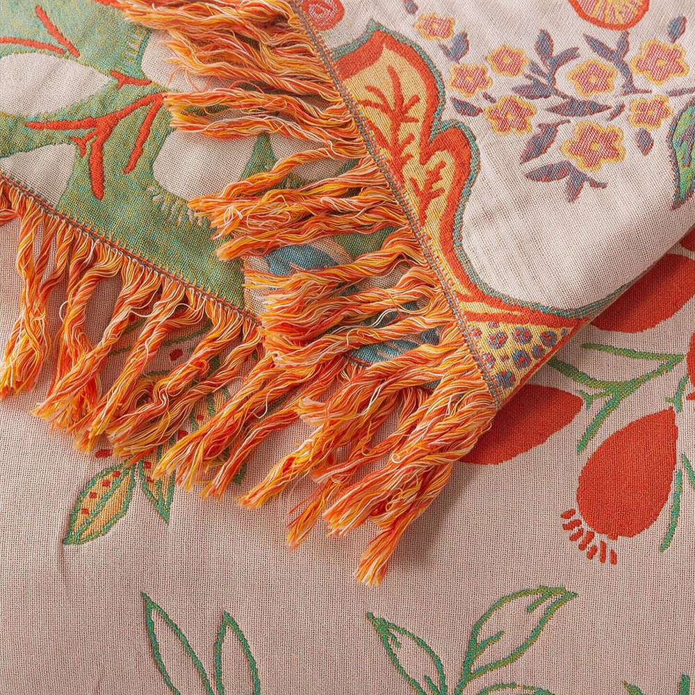 Boho Cotton Gauze Tassel Throw Blanket | COZORVEL