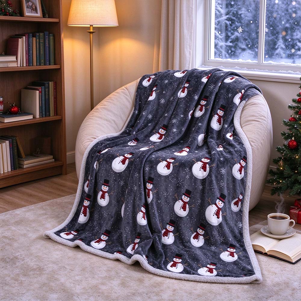 Christmas Sherpa Throw Blanket, Double-Sided Flannel Fleece Holiday Blanket | COZORVEL